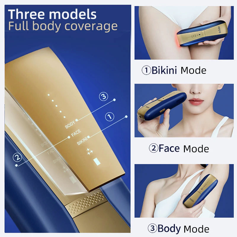 Bosidin-Machine d'épilation laser 3 en 1, pour un usage domestique, avec refroidissement automatique de la glace IPL, flash MF ite, unisexe