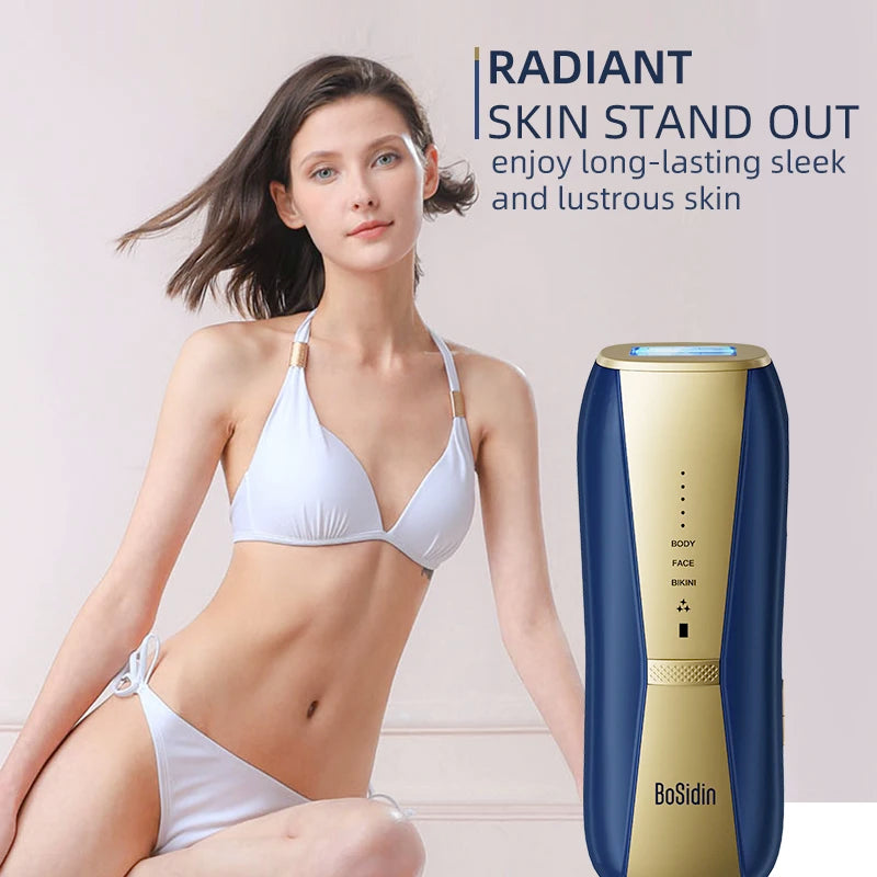 Bosidin-Machine d'épilation laser 3 en 1, pour un usage domestique, avec refroidissement automatique de la glace IPL, flash MF ite, unisexe